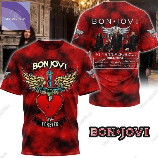 Discover Bon Jovi 1983-2024 T-Shirt, Bon Jovi Hoodie, Rock Band Music T-Shirt, Bon Jovi Merch, Gifts For Fans, Jon Bon Jovi Shirt, Gift For Fans