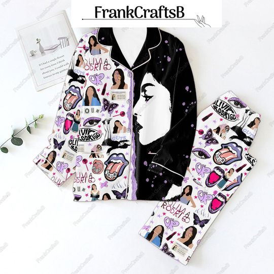 Olivia Rodrigo Pajamas, Olivia Music Tour 2024 Pajamas Set, Olivia Guts Womens Pajamas, Olivia Rodrigo Guts Album Shirt, Gift For Her