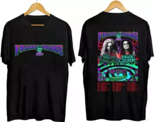 Rob Zombie and Alice Cooper’s Freaks On Parade Tour Concert 2024 Unisex T Shirt