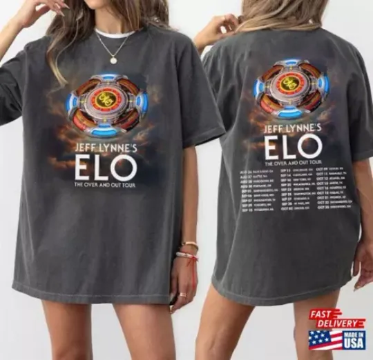 Discover Jeff Lynne's ELO The Over and Out Tour 2024 Unisex T-shirt For Men Women
