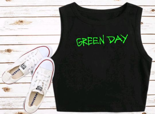 Green Day Cropped Tank Top Greenday croptop GD CROP Punk Rock Baby Tee