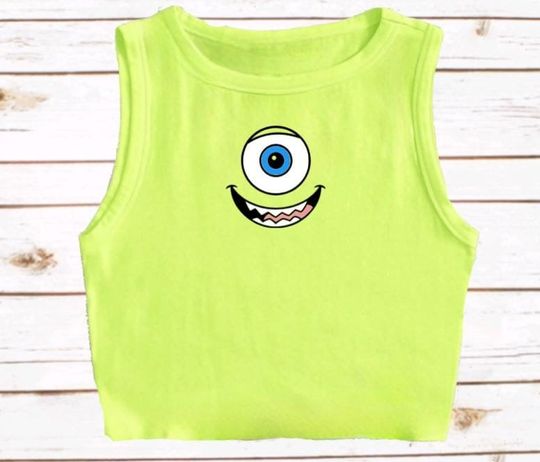 Mike Wazowski Monsters Inc. Crop Tank MU Disney Shirt Disney Crop Disneyland WDW DCA Crop Tank Monstropolis