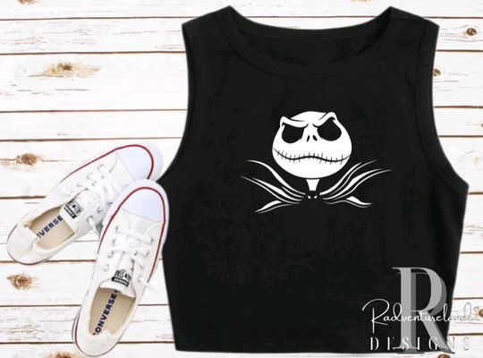 Discover Jack Skellington Nightmare Before Christmas Cropped Top Disney Shirt Halloween Crop Tank Oogie Boogie Boo to You MNSSHP Croptop Tank Costume