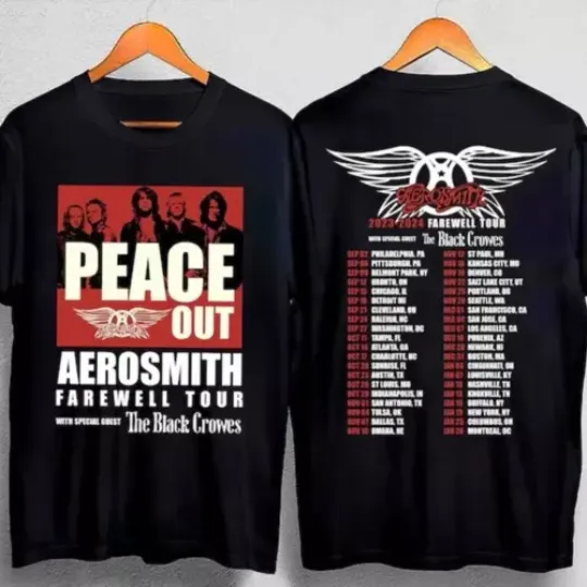 Discover Aerosmith 2023-2024 Peace Out Farewell Tour T-Shirt Music Shirt Gift Fans