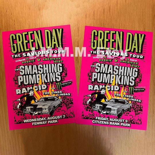 Green Day 2024 Unique Dated Show Poster