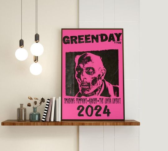 Discover Horror Green Day For Shirt, Poster, 2024 Saviors Tour, The Smashing Pumpkins and Rancid