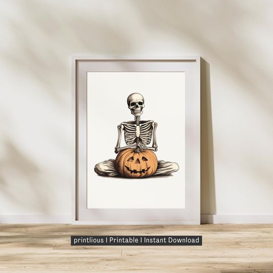 skeleton print for halloween printable wall art , halloween decor for home