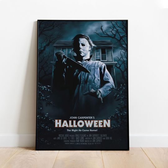 Halloween Poster | Michael Myers Wall Art | Rolled Canvas Print