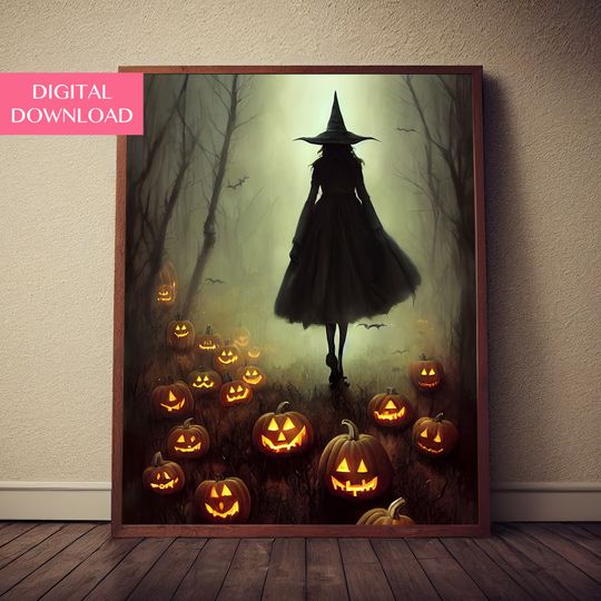 Witch Art, Halloween, Digital Download, Spooky Art