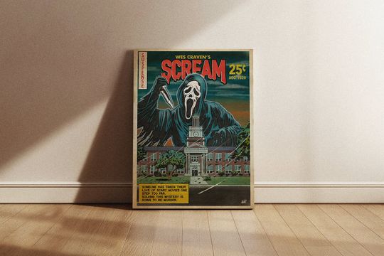 Wes Craven's Scream Comics Poster Canvas Art | Framed Print | Movie Poster