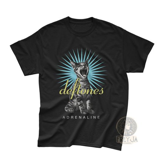 Deftone Exclusive Cat T-Shirt - Unisex Rock Music Band Merch - Metal Music Apparel Gift - Adrenaline Album Poster Tee