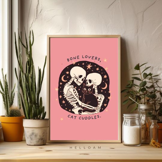 Discover skeleton lovers, halloween wall art halloween decor, halloween poster, vintage design