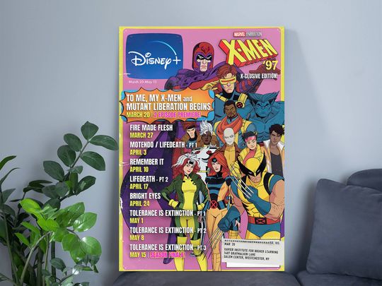 Marvel Animation's X-Men '97 Poster | Superhero X-men Poster | Charles Xavier Cyclops Wolverine Beast Poster | Marvel Xmen Poster