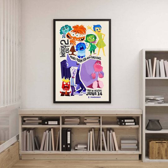 Inside Out 2 Poster Fear, Anger, Joy, Disgust and Sadness Poster Inside Out Movie Home Decor Canvas Poster