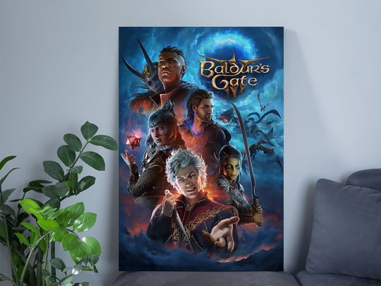 Discover Baldur's Gate 3 Poster | Baldur's Gate Shadowheart Gale Astarion Lae'zel Karlach Poster | Baldur Gate Video Game Home Decor Poster