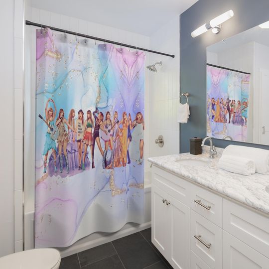 Discover Taylors Gorgeous Eras Tour White Pastel Abstract Concert Live Show Print Bathroom Shower Curtain Gifts For Her Housewarming Indoor Decor