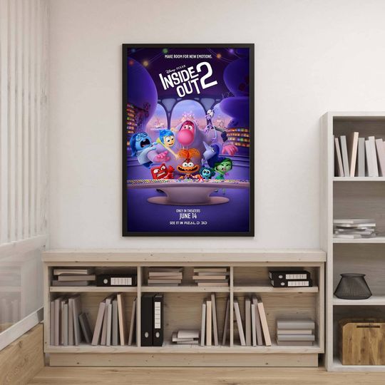 Inside Out 2 Poster Fear, Anger, Joy, Disgust and Sadness Poster Inside Out Movie Home Decor Canvas Poster