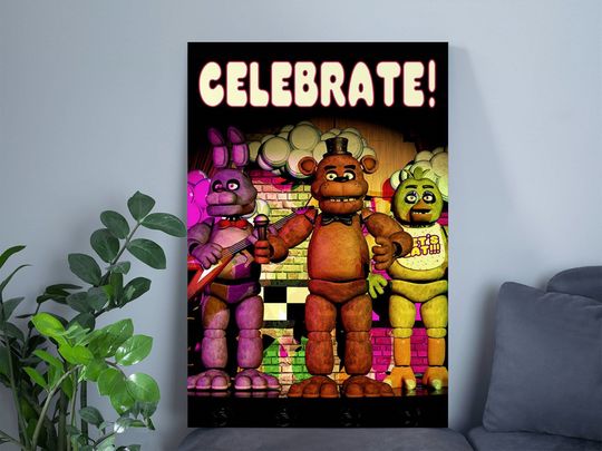 Five Nights At Freddy Poster, Fnaf Movie Poster, Freddy Fazbear Bonnie Chica Foxy Poster, Horror Video Game Poster
