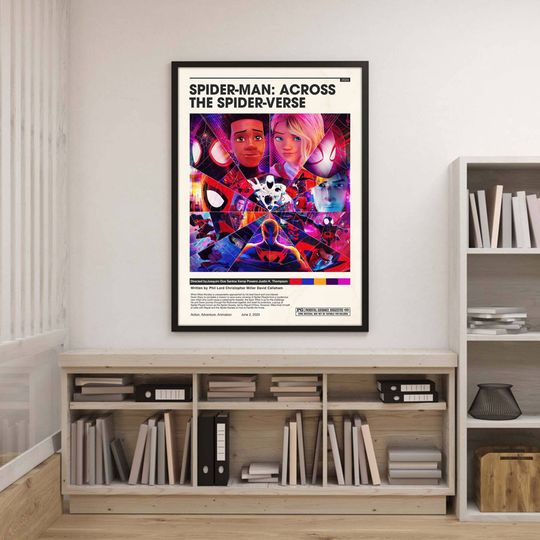 Spider Man Across The Spider Verse Poster | Spider Man Poster | Miles Morales Ghost Spider Minimal Poster | Superhero Poster