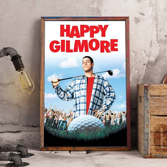 Happy Gilmore Movie Poster | Adam Sandler Wall Art For Room Decor | 90s Movie Wall Decor