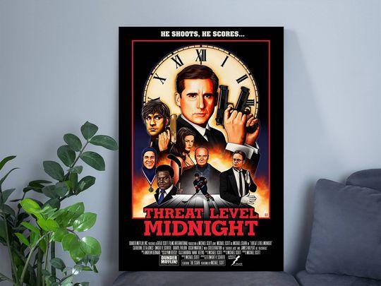 The Office Threat Level Midnight Poster | The Office Sitcom Poster | Michael Scott Dw Schrute Poster | The Office Minimal Poster