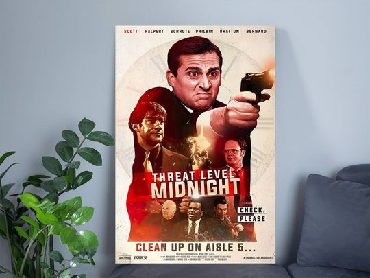 The Office Threat Level Midnight Poster | The Office Sitcom Poster | Michael Scott Dw Schrute Poster | The Office Minimal Poster