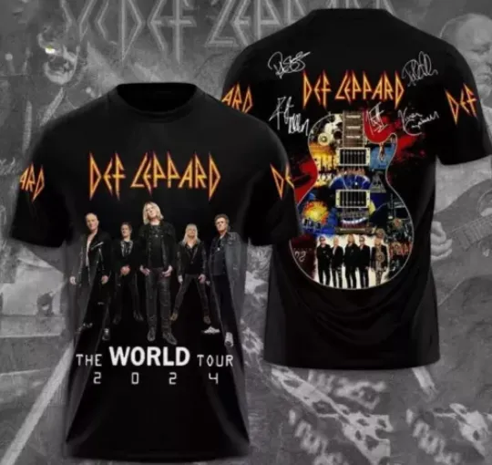 Discover Def Leppard The World Tour 2024 3d Shirt All Over Print T Shirt