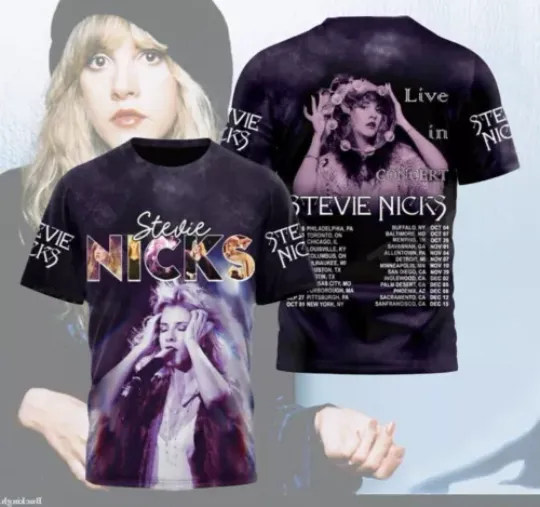 Stevie Nicks Tour 2024 Live In Concert 3D All Over Printed T-Shirt Gift For Fans