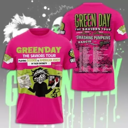 Hot 2024 Green Day Band Tour 2024 T Shirt 3D Music Band For Men Women