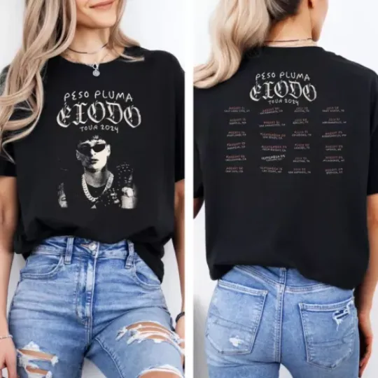 Discover Peso Pluma Exodo Tour 2024 t-Shirt, Peso Pluma Fan Shirt