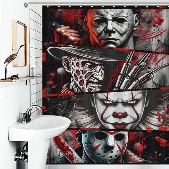 Discover Horror Movies Shower Curtain/ Halloween Theme Bathroom