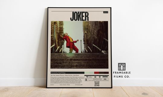 Joker Minimalist Movie Poster | Icon Cinema Series | Reimagined Art Print | Modern Wall Art | Home Dcor