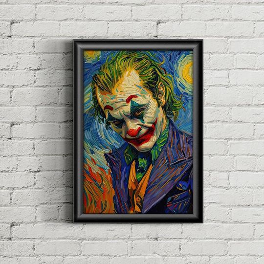 Joker Poster, Movie Poster, Classic Vintage Poster, Art print, Home decor, Wall art, Canvas Poster