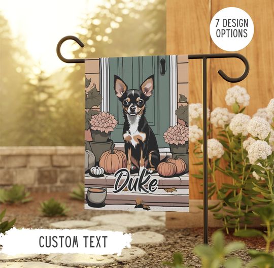 Discover Personalized Name Chihuahua Halloween Garden Flag,Custom Dog Flags