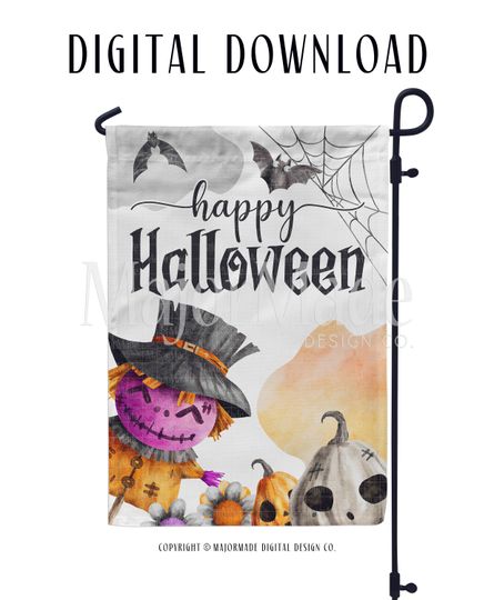 Discover Happy Halloween| Garden Flag Design | Sublimation Design