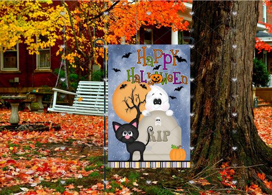 Discover Halloween Garden Flag Design, Halloween Sublimation Design