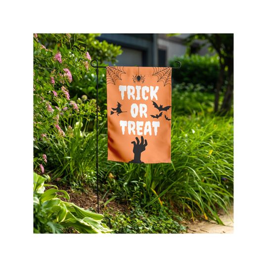 Discover Trick or Treat Halloween Sign, Halloween Garden Flag, Scary Yard Signs