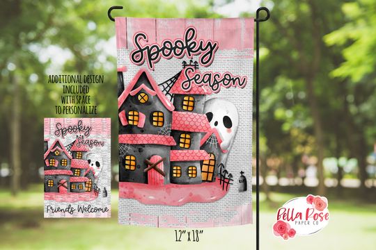 Discover Spooky Season Halloween Garden Flag DIGITAL Design for Sublimation