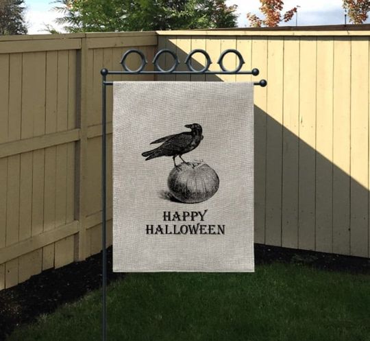 Discover Happy Halloween Garden Flag, Pumpkin Raven Garden Flag, Decorative Yard Flag