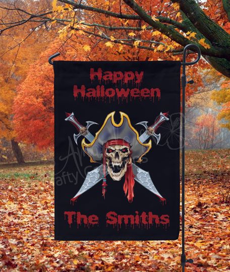 Discover Halloween Garden Flag, Garden Flag, Garden Decor, Halloween Decor, Fall Home Decor, Fall Decorations, Pirate Flag, Halloween, Garden Sign