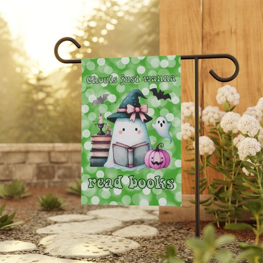 Discover Ghouls Just Wanna Read Books Halloween Garden Flag ~ Halloween House Flag ~ Halloween Sign ~ Yard Art ~ Halloween Decor ~ Halloween Welcome