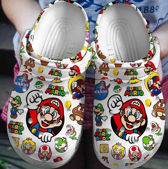 Super Mario Clogs Shoes, Super Mario Summer Shoes, Super Mario Clogs For Men Women