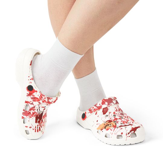 Halloween Horror Thriller Blood Spatter Stabbing EVA Foam Clogs (AOP)