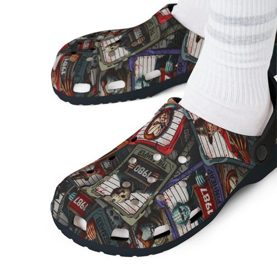 Discover Horror Movie EVA Foam Rubber Shoes, Scary Movie Rubber Clogs