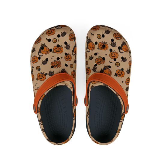 Discover Halloween, pumpkin EVA Foam Rubber Shoes (AOP)