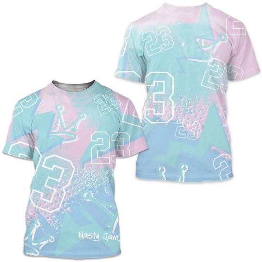 23 King 3D Zigzag Unisex matching 3D Shirt Jordan 5 Retro Easter 3D Shirt