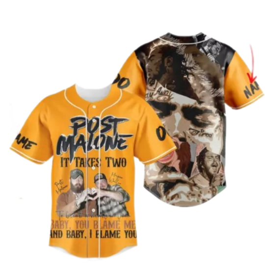 Post Malone It Takes Two I Blame You Personalized Baseball Shirt