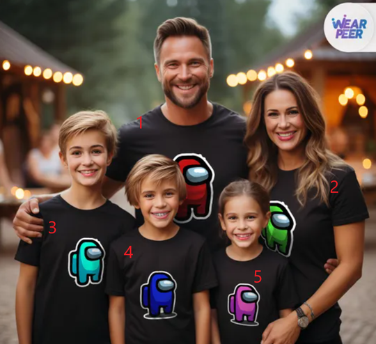 Discover Family Clothing Set, Matching Family Shirts, Family Outfit, Gift for Family, Perfect Party Tees, Among Us Tshirts, Family Tribe, Large Fam