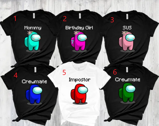 Discover Among Us Shirts, Group Matching Character, Kinder Crew Teacher Shirt, Family Tshirt, Imposter Crewmate,Birthday Game Matching Gamer Kids Tee