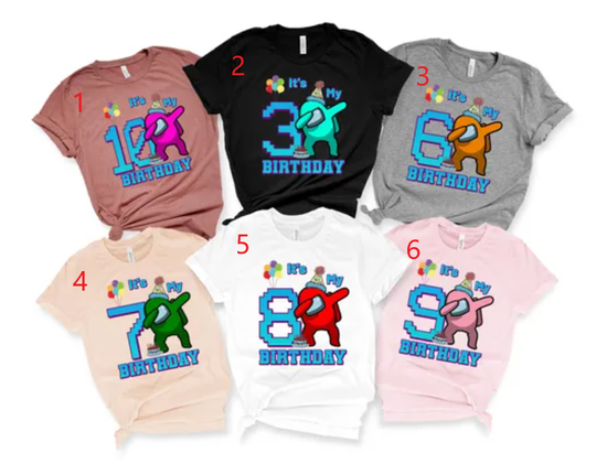 Discover Among Us Shirt, Birthday Boy Shirt, Family Matching Shirt, Gamer Girl Shirt, it is My Birthday, Kids Shirts, Personalized Gifts for Kids